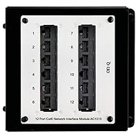 Legrand - OnQ Network Interface Module for Wireless Modem, Home Network Board with 12 Port Switch Design, Cat6 Network Interface Module Labeled 1 Through 12, Black and White, AC1015