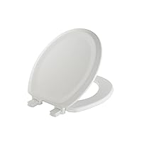 MAYFAIR 25ECA 000 Sculptured Traditional Toilet Seat will Never Loosen and Easily Remove, ROUND, Durable Enameled Wood, White