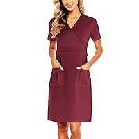Womens Sleeveless Summer Plus Size V-Neck Side Slit Cocktail Ruffle Layer T Shirt Dress with Pockets