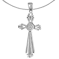 Silver Cross Necklace | Rhodium-plated 925 Silver Cross Pendant with 18
