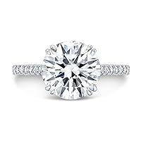 1.60 Carat Round Moissanite Engagement Ring Wedding Eternity Band Vintage Solitaire Halo Setting Silver Jewelry Anniversary Promise Vintage Ring Gift for Her