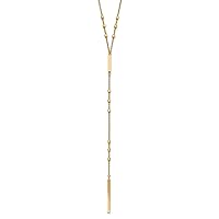 Sterling Silver Gold-tone Square Beads & Vertical Bar w/1in ext. Necklace