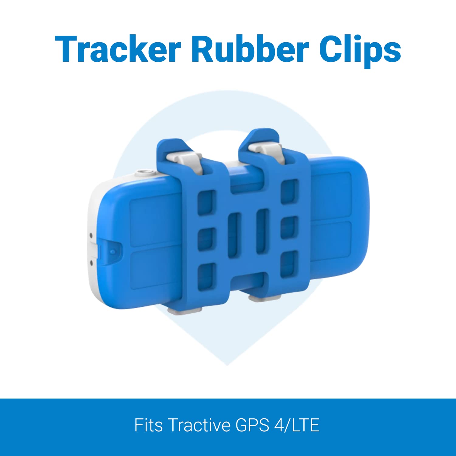 Tractive GPS Dog Tracker Rubber Attachment Clips (Pack of 3), Blue, 2.8 cm