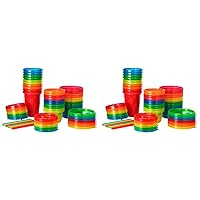 The First Years,Straw Take & Toss Party Pack, Rainbow, 30-Pieces (Pack of 2)