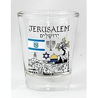 Jerusalem Israel Landmarks and Icons Collage Shot Glass