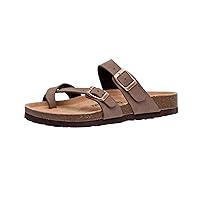 CUSHIONAIRE Women's Luna Cork Footbed Sandal With +Comfort