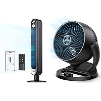 Dreo Smart Tower Fan WiFi Voice Control, Compatible with Alexa/Google & Fans for Home Bedroom, Table Air Circulator Fan for Whole Room, 12 Inch