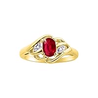 Rylos Ring featuring Classic Style, 6X4MM Birthstone Gemstone, & Diamonds - Elegant Jewelry for Women in Yellow Gold Plated Silver, Sizes 5-10