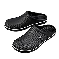 Large size sandals, men's lightweight slippers, river tracing shoes, chef and nurse waterproof beach slippers, men's garden clogs, black 10 11 12