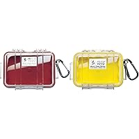 Pelican 1020 (Red/Clear) and 1010 (Yellow/Clear) Micro Cases