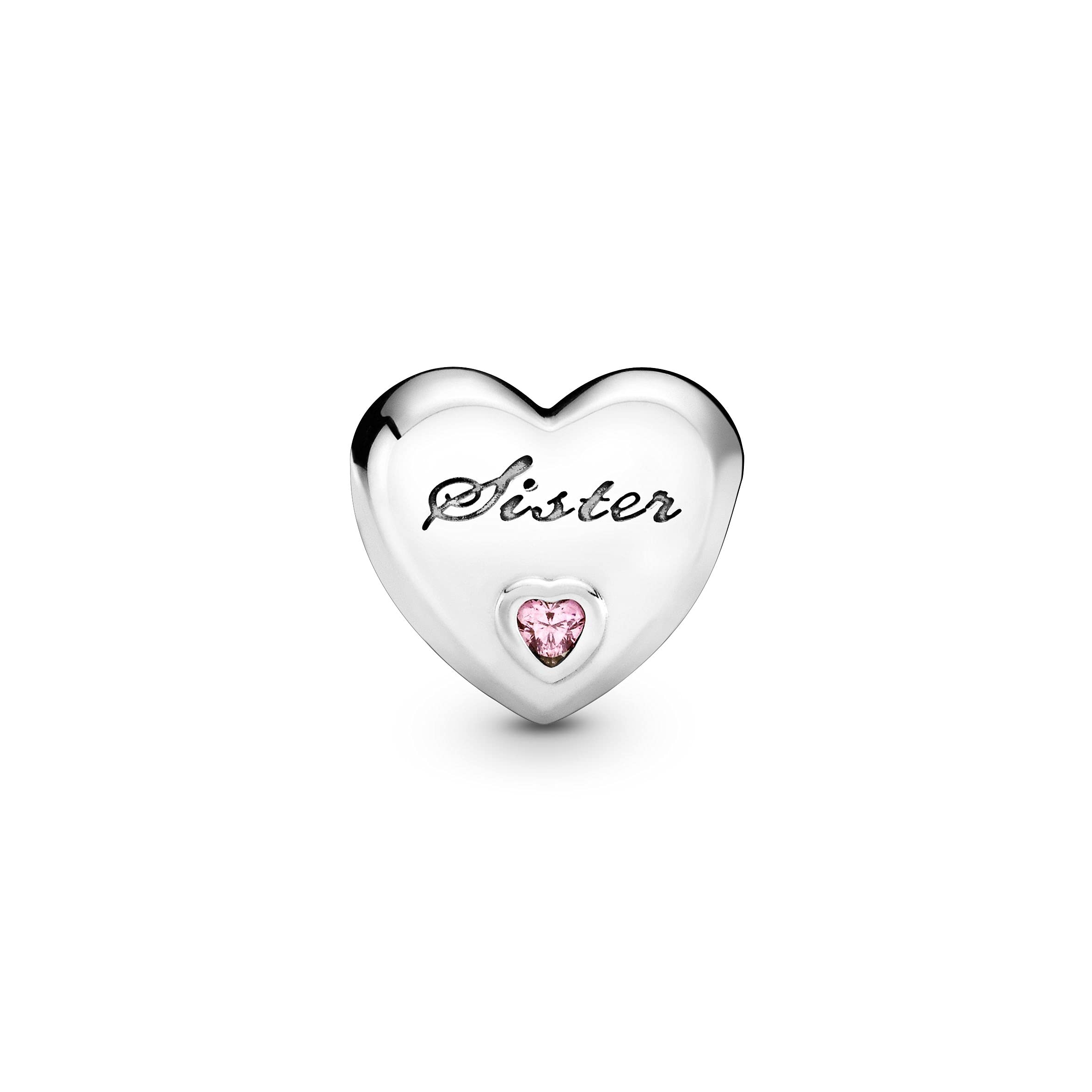 PANDORA Jewelry Sister's Love Cubic Zirconia Charm in Sterling Silver