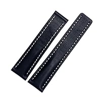 22mm 24mm Leather Watch Band Strap Deployment Clasp Buckle For Breitling Superocean Héritage