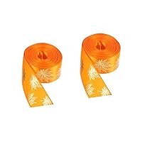 BESTOYARD 2 Rolls Thanksgiving Ribbon Bouquet Packaging Belt Gift Package Ribbon Wreath Making Supply Wedding Party Ribbon Chiffon Ribbon with Edge Autumn Leaves Polyester Multifunction