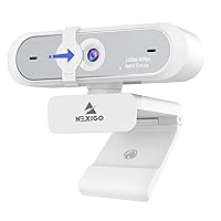 NexiGo N660P (Gen 2) 1080P 60FPS Webcam with Software Control, Dual Microphone & Cover, Autofocus, HD USB Computer Web Camera, for OBS/Zoom/Skype/FaceTime/Teams/Twitch, White