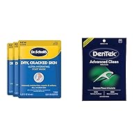 Dr. Scholl's Ultra Hydrating Foot Mask 3 Pack Bundle with DenTek Triple Clean Advanced Clean Floss Picks, 150 Count