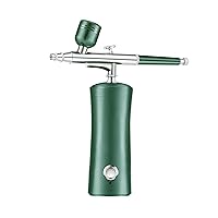 Spray Airbrush Set,Portable Facial Makeup Airbrush,Airbrush with Adjustable Buttons, for Face Skin Care Makeup SPA Model Painting Tattoo (Green)