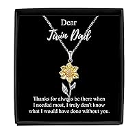 Thank You Twin Dad Necklace Appreciation Gift Gratitude Present Idea Thanks For Always Be There Quote Jewelry Sterling Silver With Box