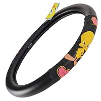 Tweety Bird Car Steering Wheel Cover - Officially Licensed Warner Brothers Product, Fits Steering Wheels Between 14.5 to 15.5 Inches