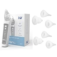 HEYVALUE Nasal Aspirator for Baby Grey with 6pcs Silicone Tips, Electric Nasal Aspirator for Toddler, Adjustable Suction Level and Music Volume