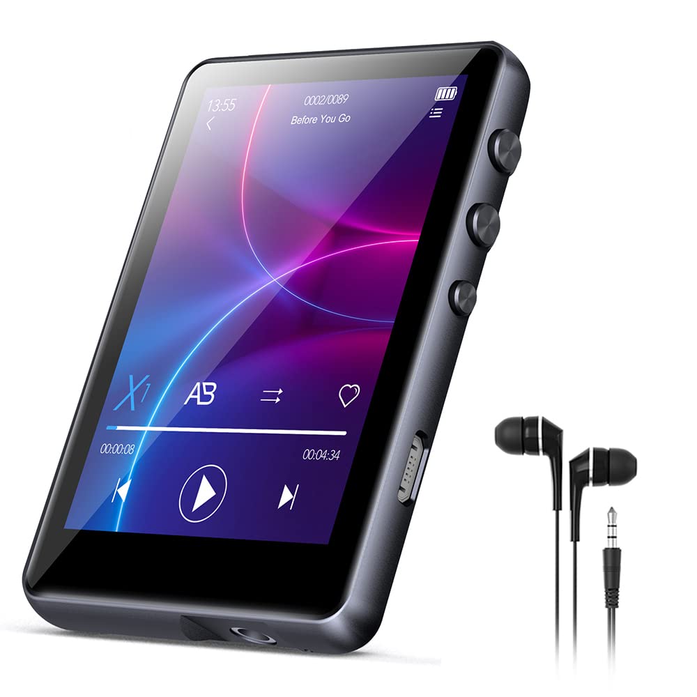Mua 32G MP3 Player Bluetooth , Full Touch Screen HiFi Lossless MP3 Music  Player, Line-in Speaker, with line Recorder, FM Radio, Support up to 128 GB  (Black) trên Amazon Mỹ chính hãng