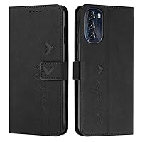 IVY Moto G 5G 2022 Case Wallet, [Smile Love][Kickstand Flip][Lanyard Shoulder Strap][PU Leather] - Wallet Case for Motorola Moto G 5G 2022 Devices - Black