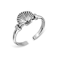 WithLoveSilver 925 Sterling Silver Beach Marine Sea Shell Cockle Scallop Toe Ring