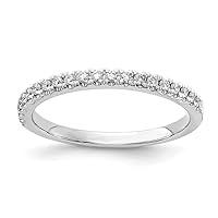 14k WhiteGold Lab Grown Diamond Si D E F 1/5ct Wedding Band Size 7.00 Jewelry for Women