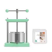 Cheese Tincture Herb Fruit Wine Manual Press with Reusable Filter Bags,Stainless Steel Barrels Press Machine for Juice, Vegetable,Wine,Olive Oil