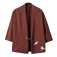 Summer Men' Cardigan Kimono Shirt Samurai Clothing Loose Male Streetwear Clothes