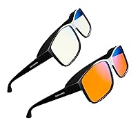 Swanwick Fitover Day and Night Swannies Set (Regular Size) - 2 Pairs of Premium Blue Light Blocking Glasses for Men and Women - Digital Eye Protection.
