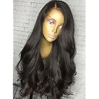 150% Density Loose Wave Mongolian Virgin Remy Human Hair Full Lace Wigs For Women Natural Black With A Lot Baby Hair (16 inch Hair Length)