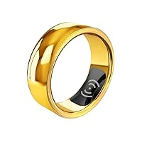 IVY Smart Fitness Tracker Ring with Heart Rate, Blood Pressure, Blood Oxygen, Temperature, Calorie, Sleep Monitor and Pedometer (Gold,17#)