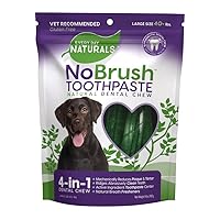 Every Day Naturals Dog Dental Chew, No Brush Toothpaste for Large Breeds, Freshens Breath, Unique Texture Helps Reduce Plaque & Tartar, 14 oz, 1 Pack
