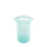 Zip Top Reusable Food Storage Bags | Medium Cup [Teal] | Silicone Meal Prep Container | Microwave, Dishwasher and Freezer Safe | Made in the USA