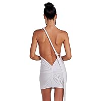 Women Sexy Backless Dress Bodycon Sleeveless Open Back Ruched Mini Dress Going Out Elegant Party Cocktail Dresses