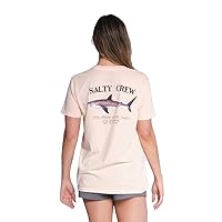 Salty Crew Bruce Boyfriend Tee APR XS - Women's Fashion Casual Short Sleeve T-Shirt Cotton Shirts - Regular Fit - Lifestyle Beach Apparel