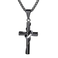 FaithHeart Catholic Cross Necklace for Men Women, Stainless Steel/18K Gold Plated Christian Jewelry with Delicate Packaging