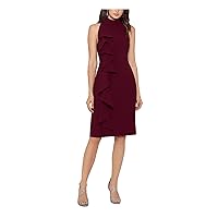 Betsy & Adam Womens Ruffle Sheath Dress