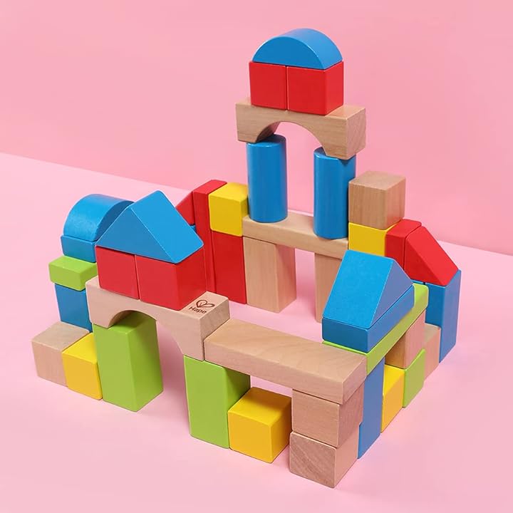 Maple Wood Kids Building Blocks Stacking Wooden Block Educational Toy Set For To 