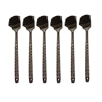 SPARTA 40501EC01 Plastic Large Scrub Brush, Kitchen Brush, Utility Brush With Long Handle For Cleaning, 20 Inches, Brown, (Pack of 6)
