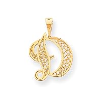 Solid 10k Yellow Gold Script Initial Charm