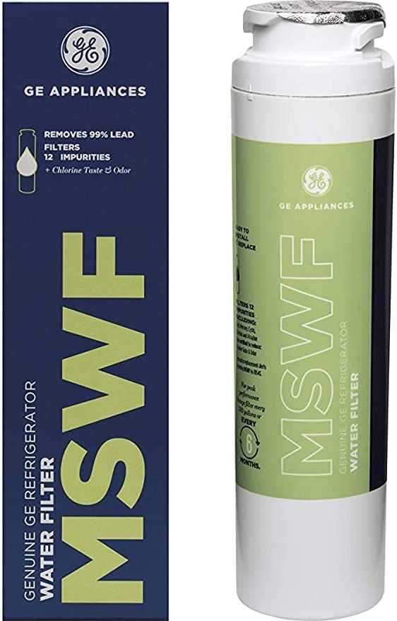 GE MSWF Refrigerator Water Filter | Certified to Reduce Lead, Sulfur, and 50+ Other Impurities | Replace Every 6 Months for Best Results | Pack of 1