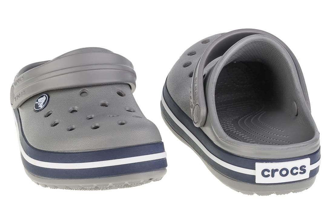 Crocs Unisex-Child Crocband Clogs (Little Kid/Big Kid), Smoke/Navy, 3 Little Kid