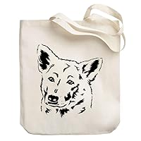 Canaan Dog FACE SPECIAL GRAPHIC Canvas Tote Bag 10.5
