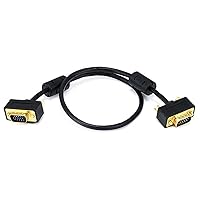 Monoprice 1.5ft Ultra Slim SVGA Super VGA 30/32AWG M/M Monitor Cable w/ ferrites (Gold Plated Connector)