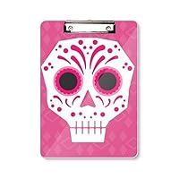 Pink Eyes Skull Mexico National Culture Illustration Clipboard Folder Writing Pad Backing Plate A4