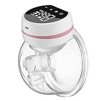 Wearable Breast Pump, LCD Hands-Free Pump, 3 Mode & 9 Levels Adjustable for Comfortable Pumping, Low Noise & Painless Electric Breastfeeding Pump, 24mm Flange (1)