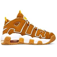 Nike DQ4713-700 Air More Uptempo Air More Uptemp Wheat Pollen Shoes Basketball Sneakers, Casual, High Cut, Brown Yellow White, Brown, Yellow, White, 23.5 cm