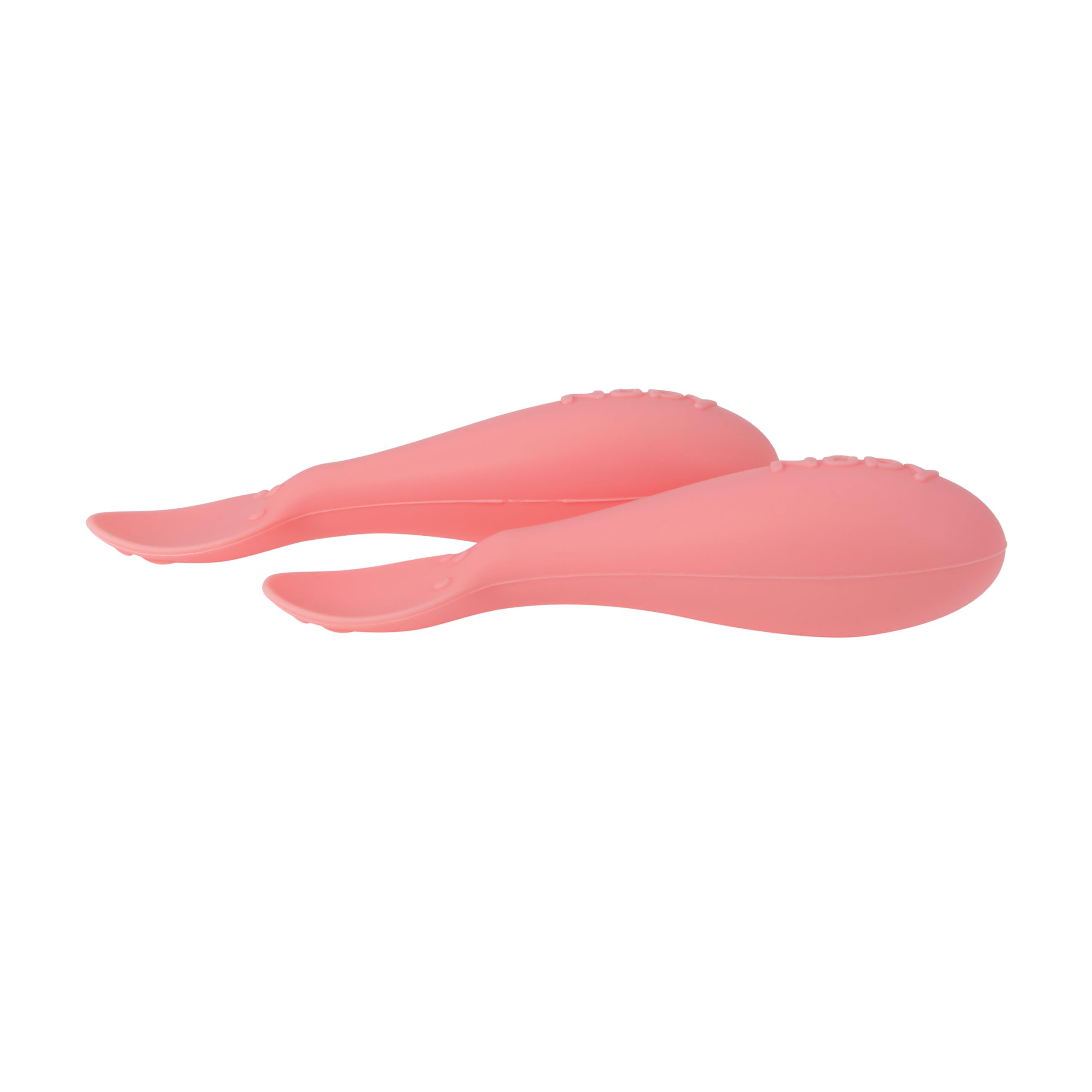 Nuby Silicone Mini 2 Pack Spoons, Baby Led Weaning, 4+m, BPA Free, Pink