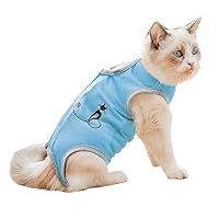 Cat Recovery Suit for Abdominal Wounds or Skin Diseases Breathable Cat Surgical Recovery Suit for Cats E-Collar Alternative After Surgery Wear Anti Licking Wounds